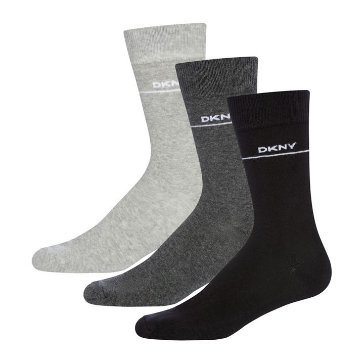 Dkny Men's Grey 3 Pack Socks in Size 7 - 11, Sports Direct