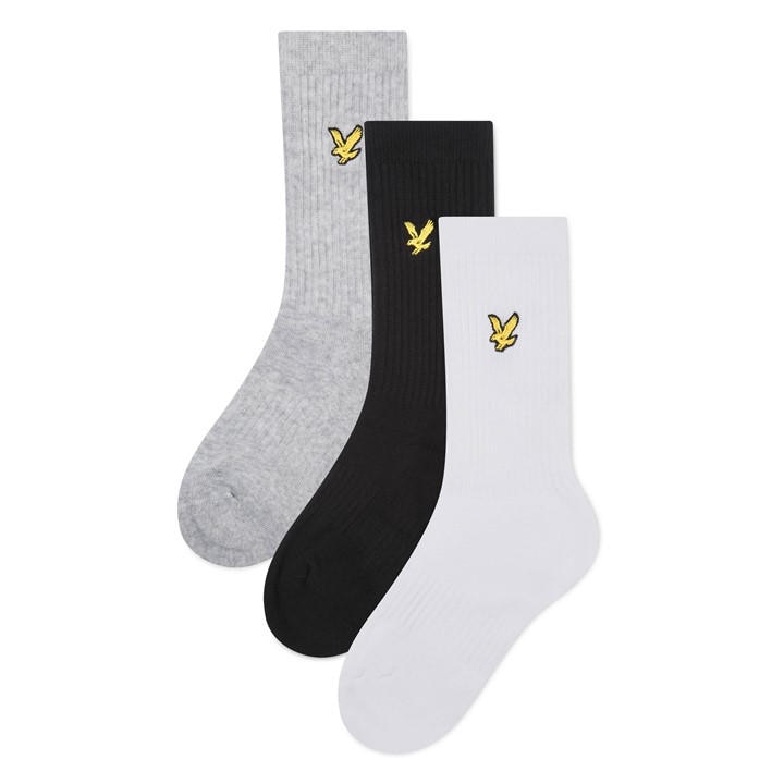 Lyle And Scott  Kids  3-Pack Crew Socks in Size 11 - 12 Years, Sports Direct
