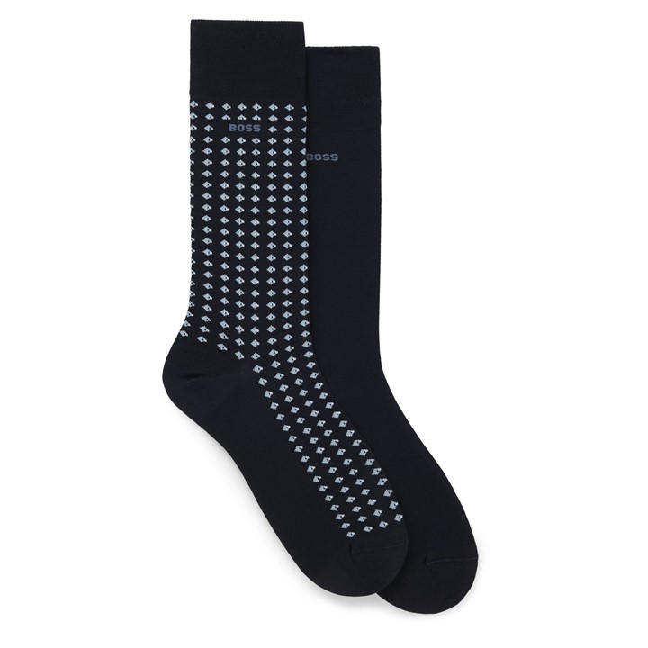 Boss Men's Blue 2 Pack Minipattern Crew Socks in Size 6 - 11, Sports Direct