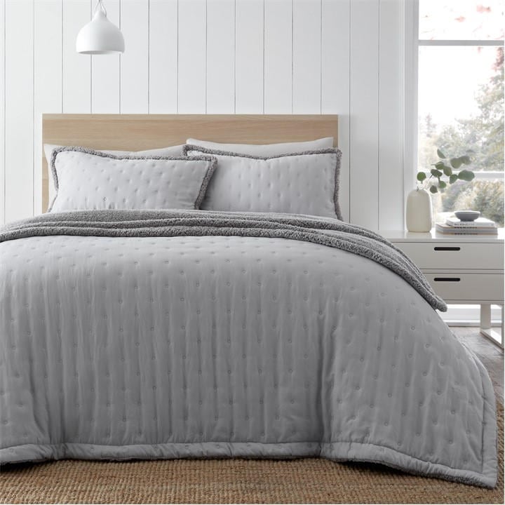 Catherine Lansfield Silver Cosy Nori Soft Sherpa Bedspread in Size 220x230 cm, Sports Direct - Image 4