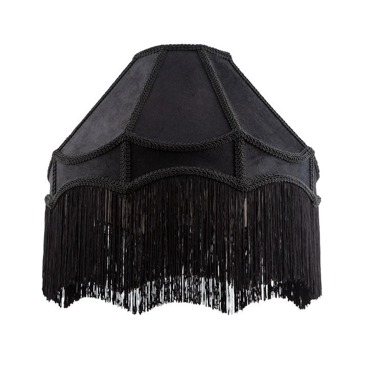 K Living  Black Tassle 8 Inch Traditional Shade With Tassels, Sports Direct