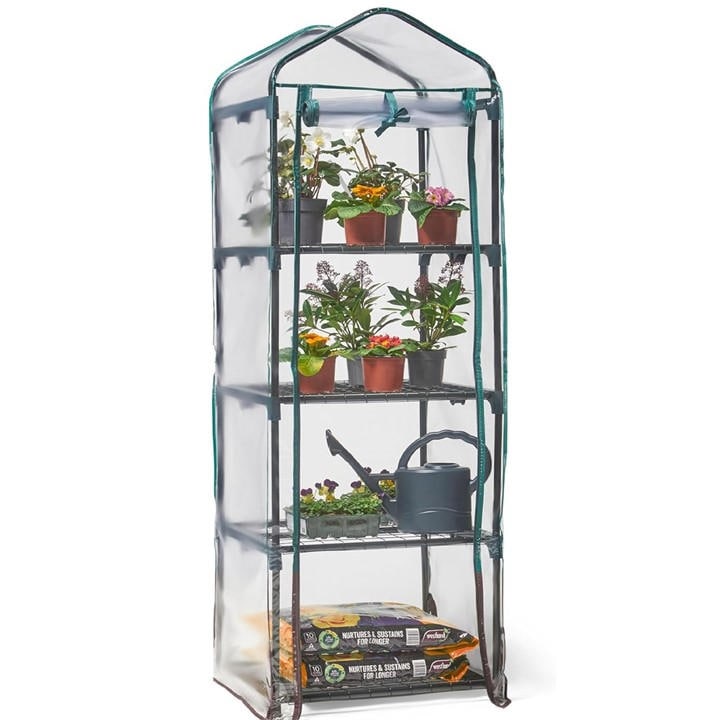 Vonhaus  Clear Mini Greenhouse – 4 Tier Green House, Sports Direct