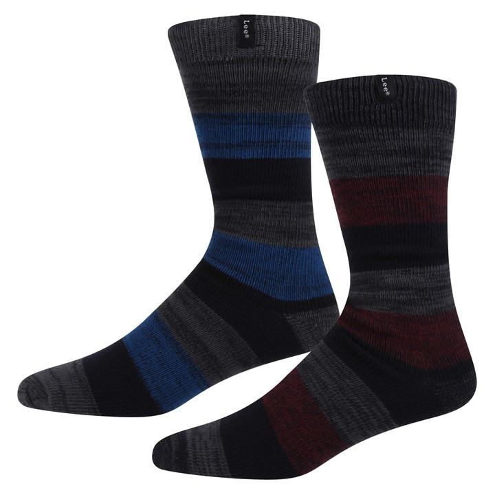 Lee Men's  2-Pack Cotton Boot Crew Socks in Size 5-9, Sports Direct