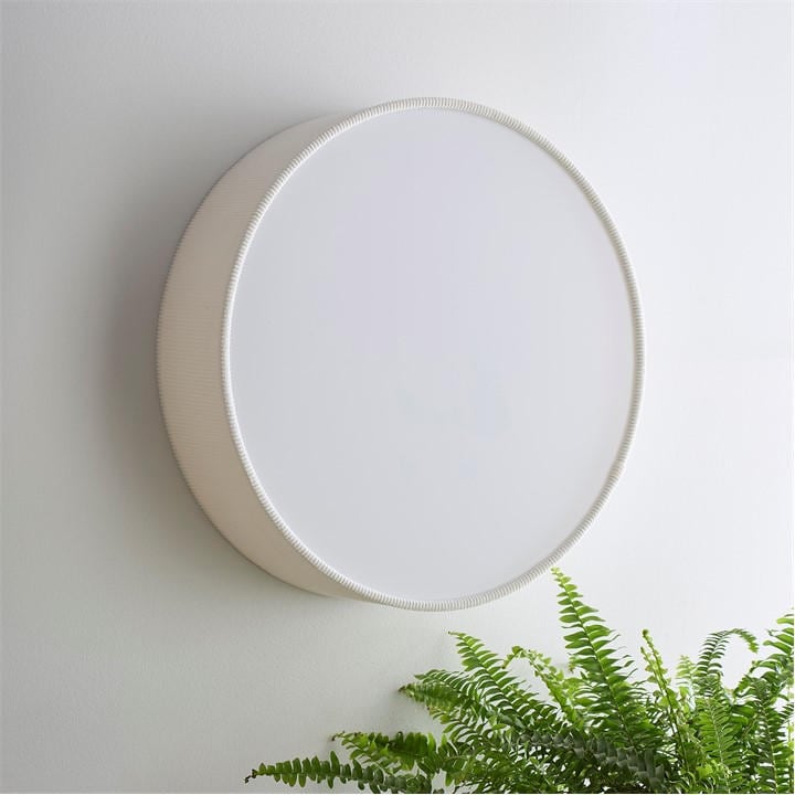 K Living  White Crete 38Cm 2 Light Velvet Drum Shade, Sports Direct