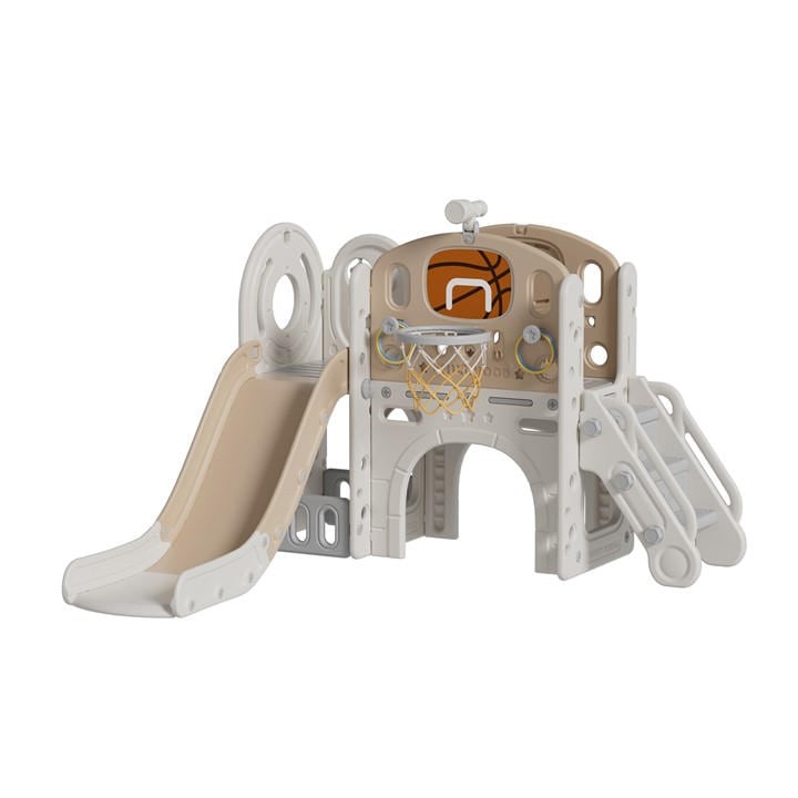 Kidkid  Kids Beige, Brown Toddler Slide And Climber Playset, Sports Direct
