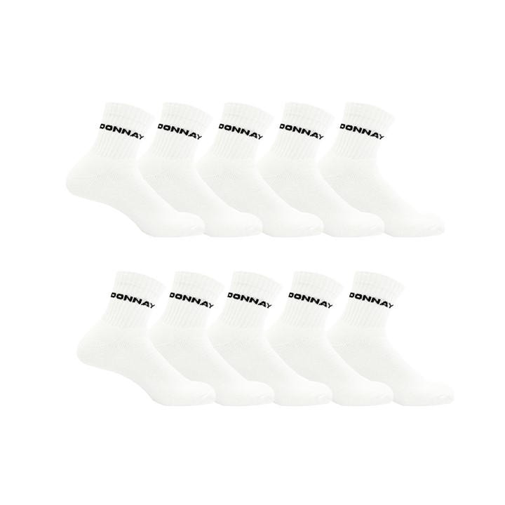 Donnay Women's White 10 Pack Quarter Socks in Size 4 -8, Sports Direct