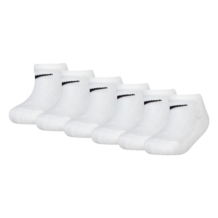 Nike  Kids White Basic 6Pk Low s in Size Chd C9-2.5, Sports Direct