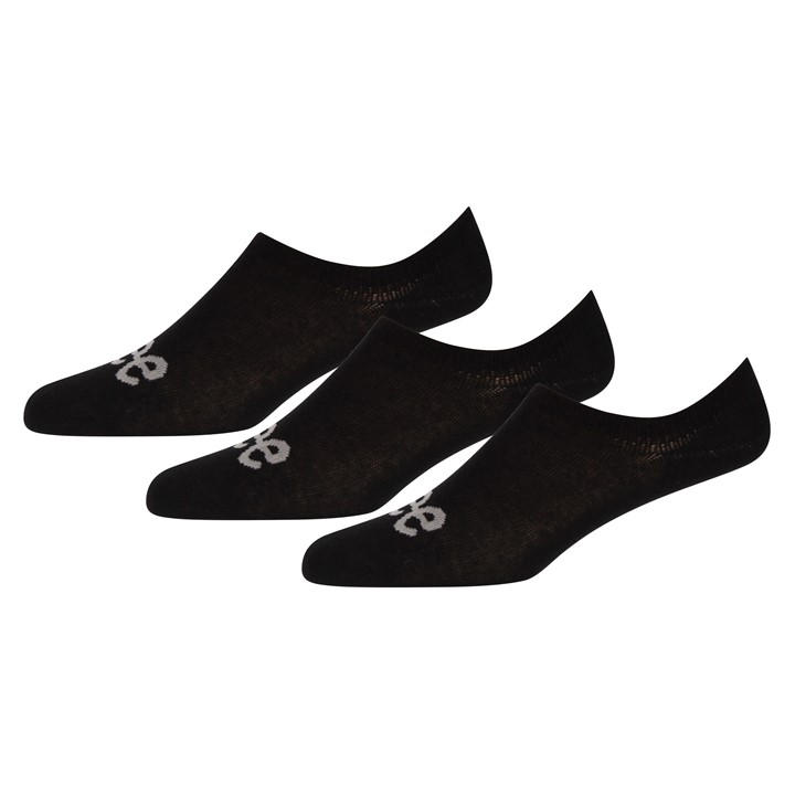 Lee  Black 3-Pack Invisible Cotton Trainer Socks in Size 7 - 11, Sports Direct