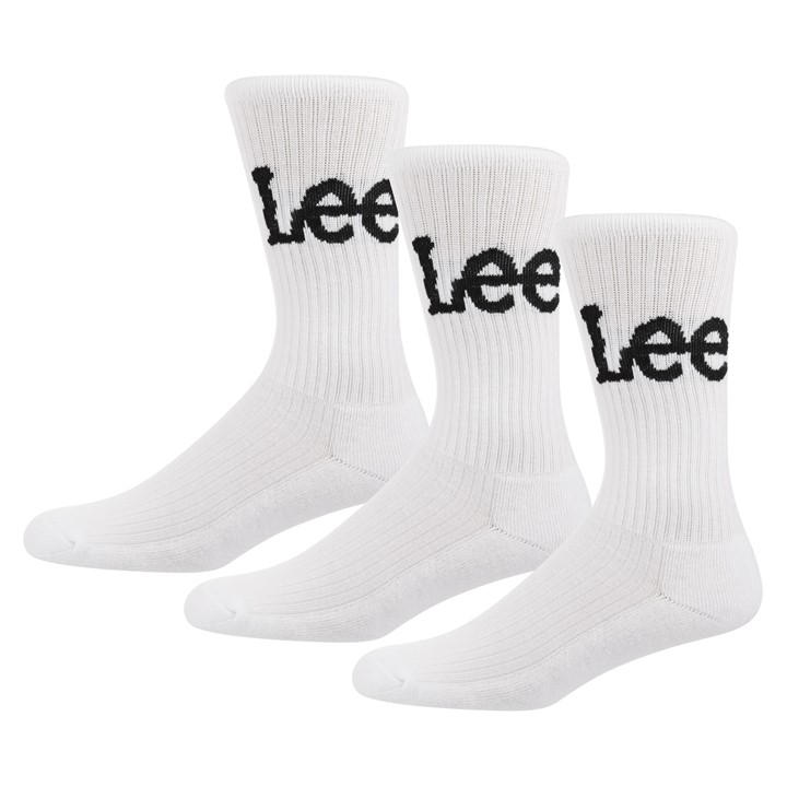 Lee  White Cotton Crew Socks in Size 6 - 8, Sports Direct