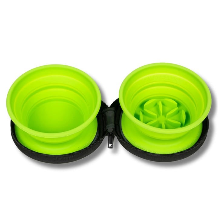 Kiwi Walker Green Double Travel Bowl With Slow Feeder, Sports Direct