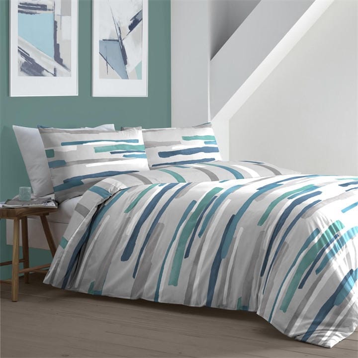 Fusion  Green Clifton Reversible Duvet Cover Set in Size King, Sports Direct