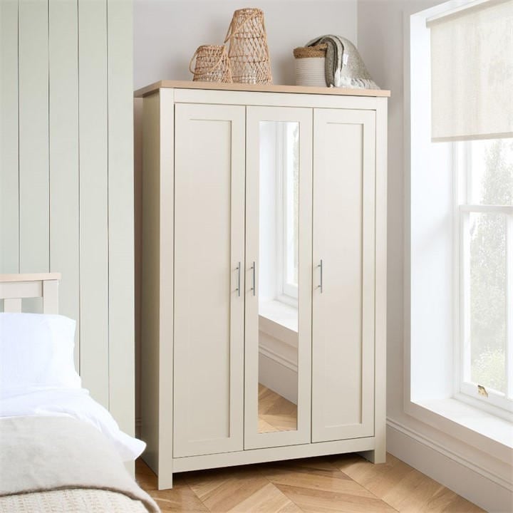 Birlea  Nude Highgate 3 Door Wardrobe With Mirror, Sports Direct