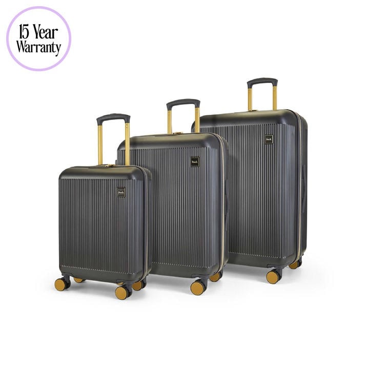 Rock  Grey Aria Suitcase Charcoal With Gold in Size Cabin, Sports Direct