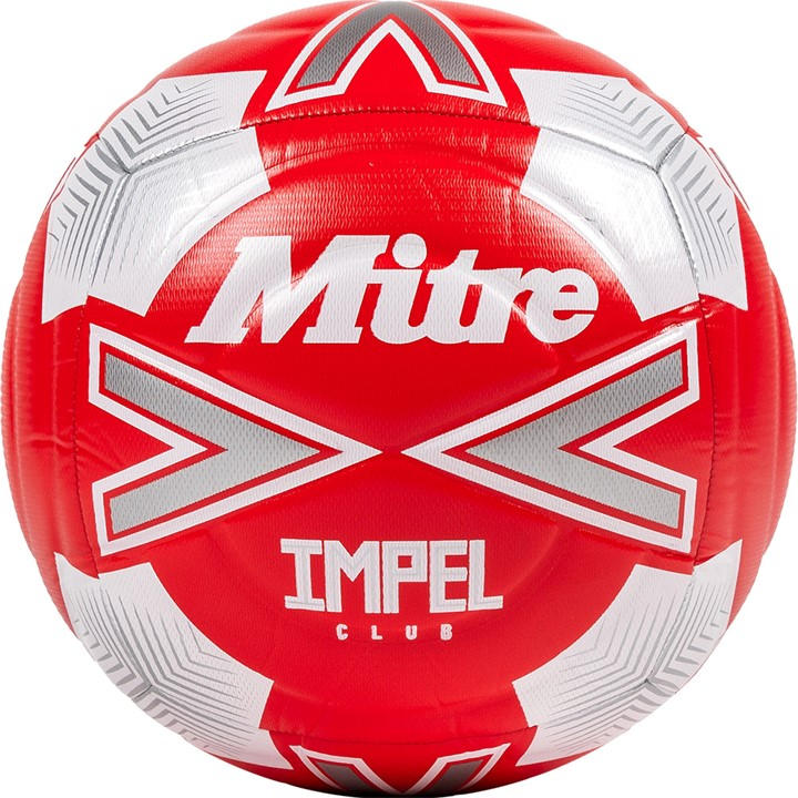 Mitre  Red Impel Club Football in Size Size 5, Sports Direct