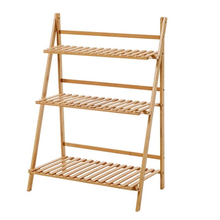 Life Ideas  Brown 3-Tier Foldable Wooden Ladder Shelf, Sports Direct