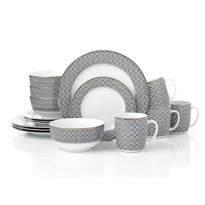 Waterside  Black 16Pc Diamond With Platinum Rim, Sports Direct