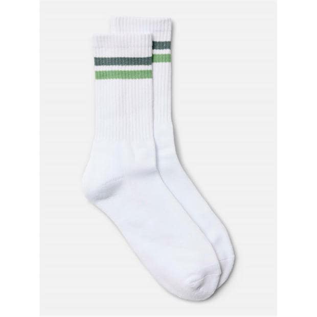 White/Green - Vero Moda - Women's Sporty Crew Socks