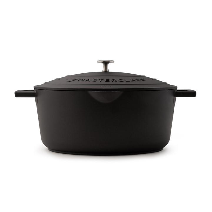 Masterclass Oval Cast Aluminium Casserole Dish 30Cm Black Large - Image 5