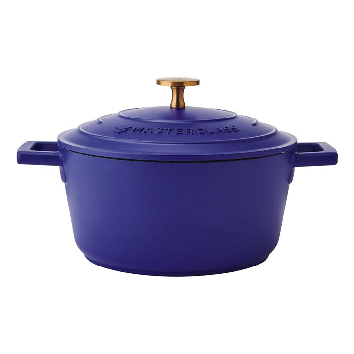 Rackhams Blue 2.5L Cast Aluminium Casserole Dish With Lid, Electric 20Cm - Aluminium - Casserole Dish - Image 5