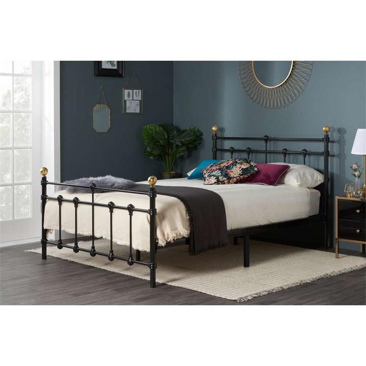 Birlea  Black Atlas Metal Bed in Size Double, Sports Direct