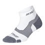 White/Grey - 2XU - Vectr Light Cushion Quarter Crew Socks 1 Pack
