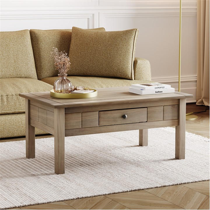Lassic  Beige Vida Designs Panama 1 Drawer Coffee Table, Sports Direct