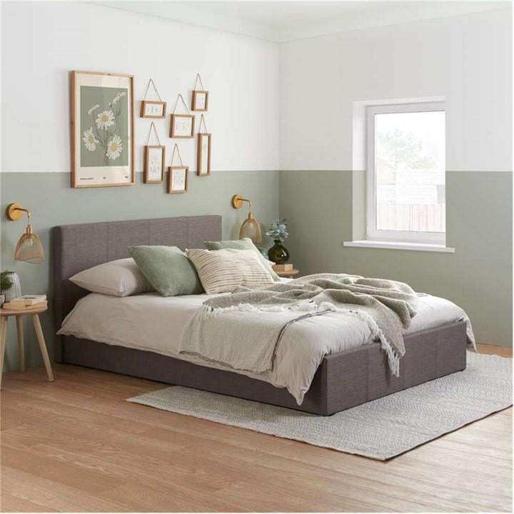 Birlea  Grey Berlin Fabric Ottoman in Size King, Sports Direct