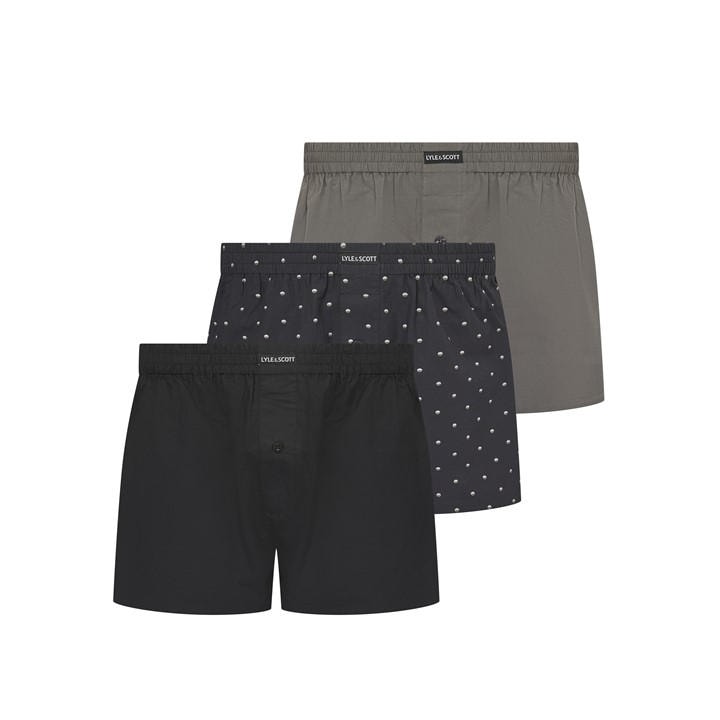 Lyle And Scott Men' Black Woven Tailored Boxers in Size S, Sports Direct