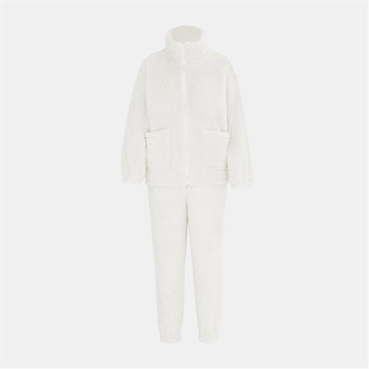 Miso Women's White Sherpa Suit in Size 8, Sports Direct