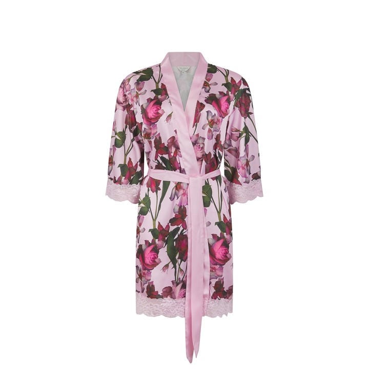 Ted Baker Women's Pink Taylor Silk Dressing Gown in Size 14, Sports Direct