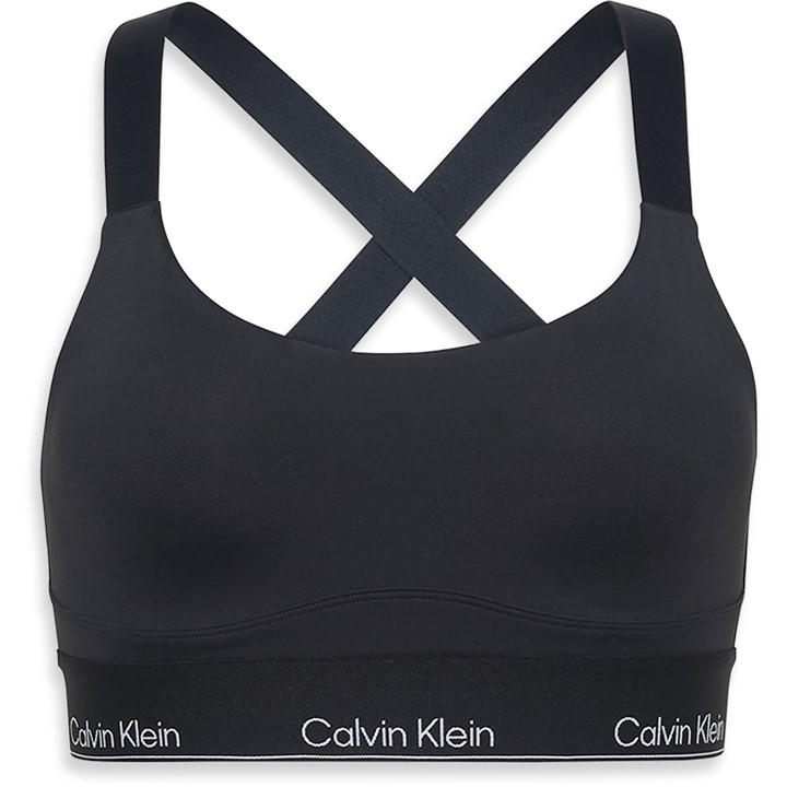 Calvin Klein Women's Black High Impact Non Wired Moisture Wicking Sports Bras in Size 14, Sports Direct