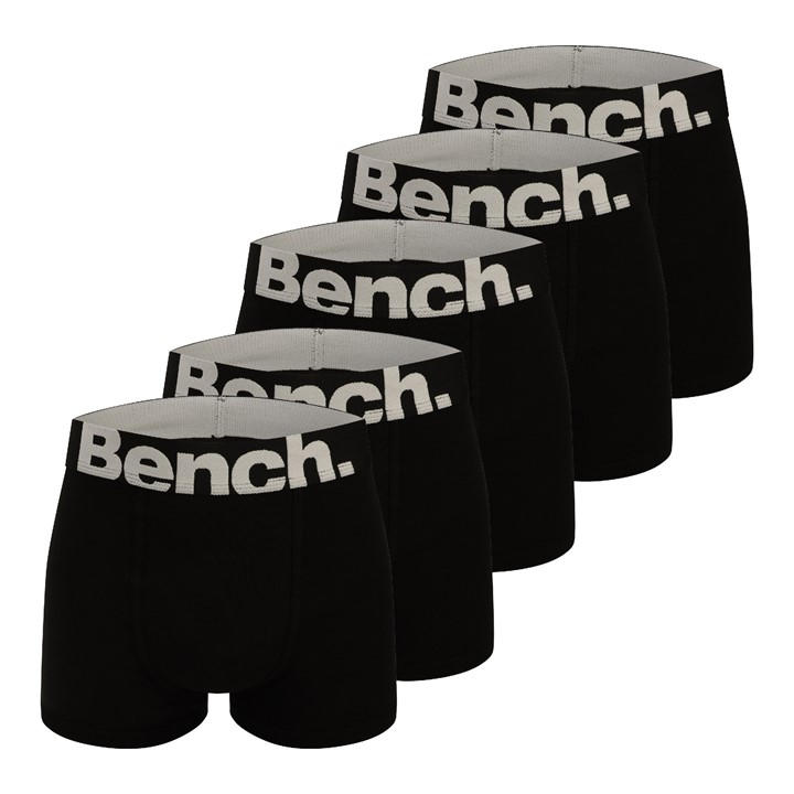 Bench Men' Black Marco 5 Pack Boxers in Size S, Sports Direct