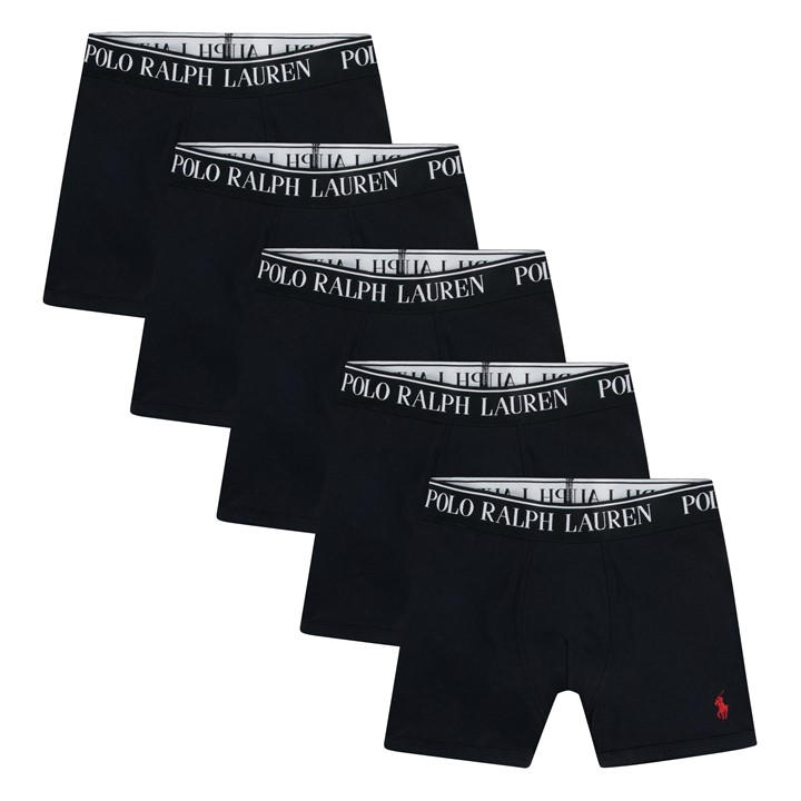 Polo Ralph Lauren Boys Black ' 5 Pack Cotton Boxer Shorts in Size S Boys, Sports Direct