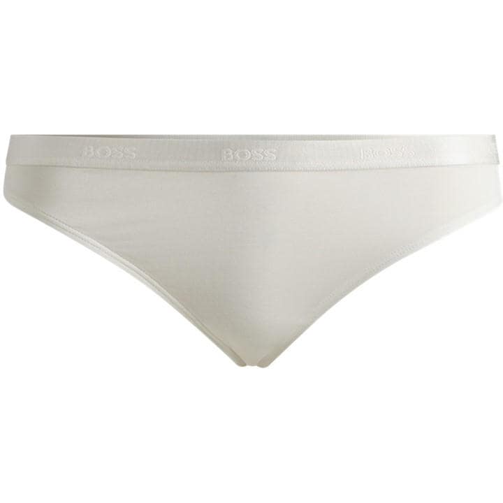 Boss Women's White Cotton Thong Brief in Size 12, Sports Direct