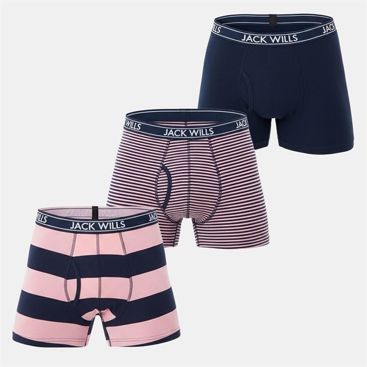 Jack Wills Men's Pink Jw Daundley Boxers 3 Pack in Size XS, Sports Direct
