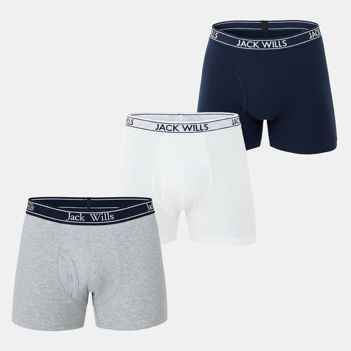 Jack Wills Men's Grey Jw Daundley Boxers 3 Pack in Size L, Sports Direct