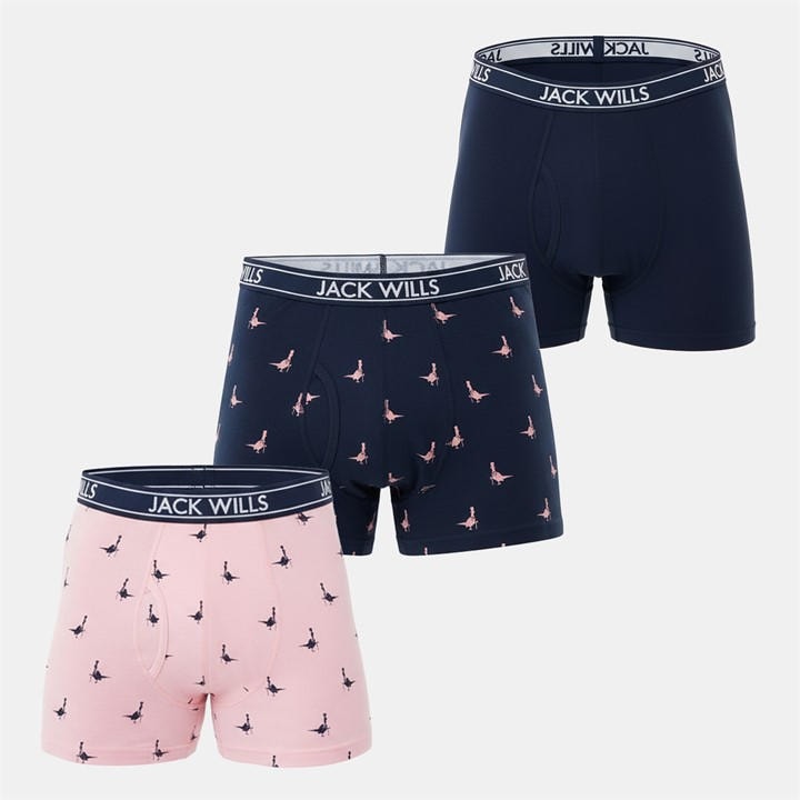 Jack Wills Men's Pink/Navy Aop Daundley Boxers 3 Pack - X Small - Image 2