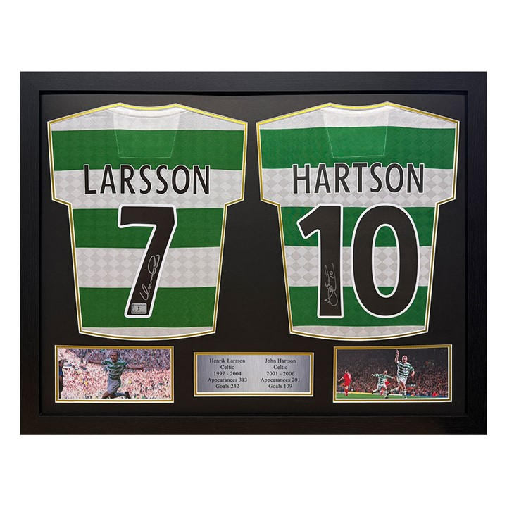 Celtic    Henrik Larsson & John Hartson Double Signed Framed, Football by AllStarSignings Ltd, Sports Direct