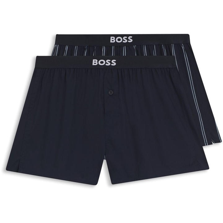 Boss Men's Blue 2P Boxer Shorts in Size M, Sports Direct