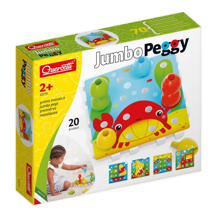 Quercetti Unisex Kids Multi Jumbo Peggy - 20 Pieces