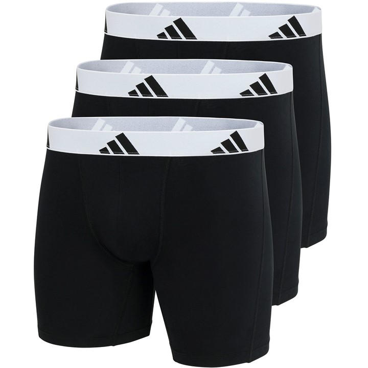 Adidas Men's Black Active Flex Cotton Boxer Brief (3Pk) in Size XL, Sports Direct