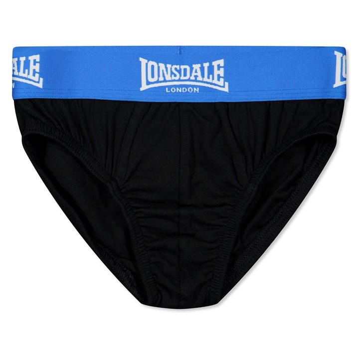 Lonsdale Boys Black 2 Pack Briefs in Size 11 - 12 Years, Sports Direct