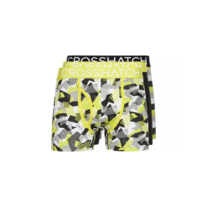 Crosshatch Men' Green Crystaline 3 Pack Boxer Briefs in Size S, Sports Direct