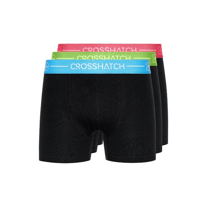 Crosshatch Men's Black Astral 3 Pack Boxer Briefs in Size M, Sports Direct