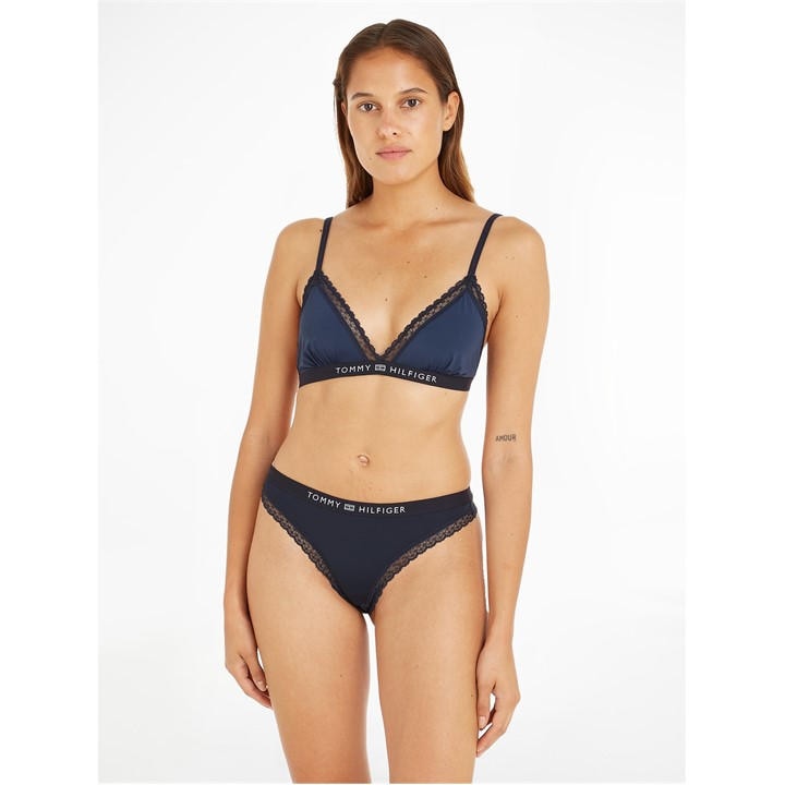 Tommy Hilfiger Women's Blue Thong Briefs in Size 10, Sports Direct