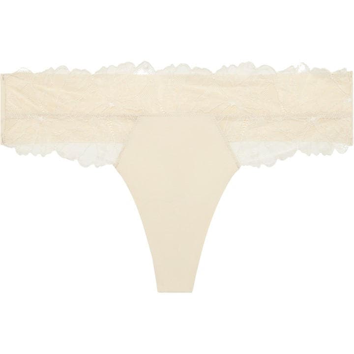Calvin Klein Women's Cream Performance Fit Seamless Thong in Size 8, Sports Direct