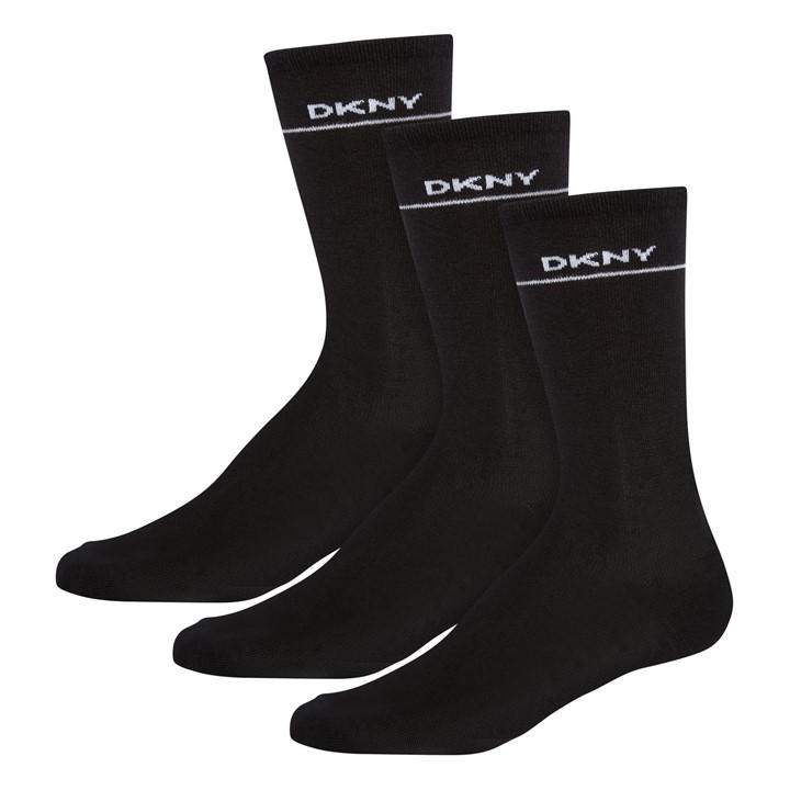 Dkny Women's Black 3 Pack Socks Paige in Size 4 -8, Sports Direct