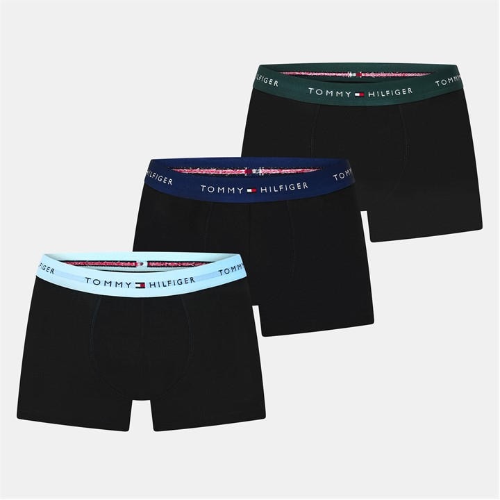 Tommy Hilfiger Men' Black 3-Pack Logo Waistband Trunks in Size S, Sports Direct