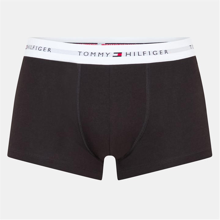 Tommy Hilfiger Men' Black 3-Pack Logo Waistband Trunks in Size S, Sports Direct