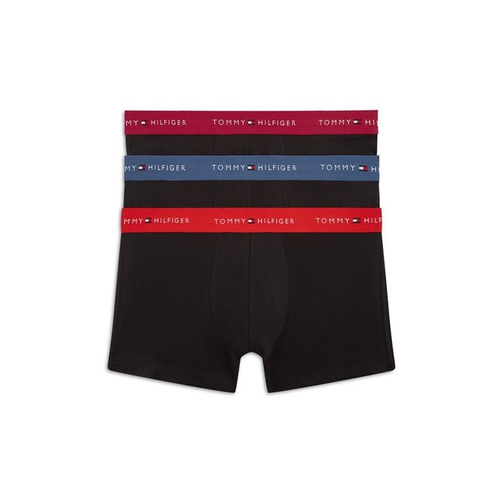 Tommy Hilfiger Men' Black 3-Pack Logo Waistband Trunks in Size S, Sports Direct